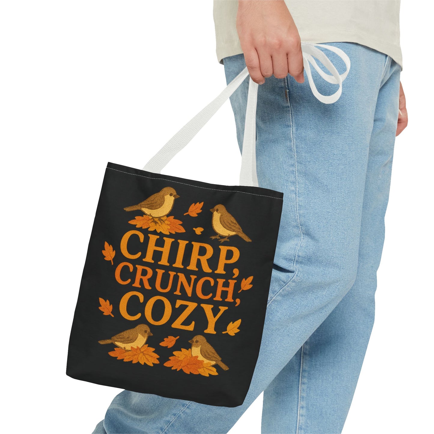 Chirp Crunch Cozy Autumn Themed Tote Bag