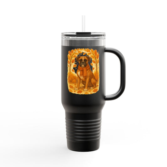 Boxer Autumn Themed Travel Mug