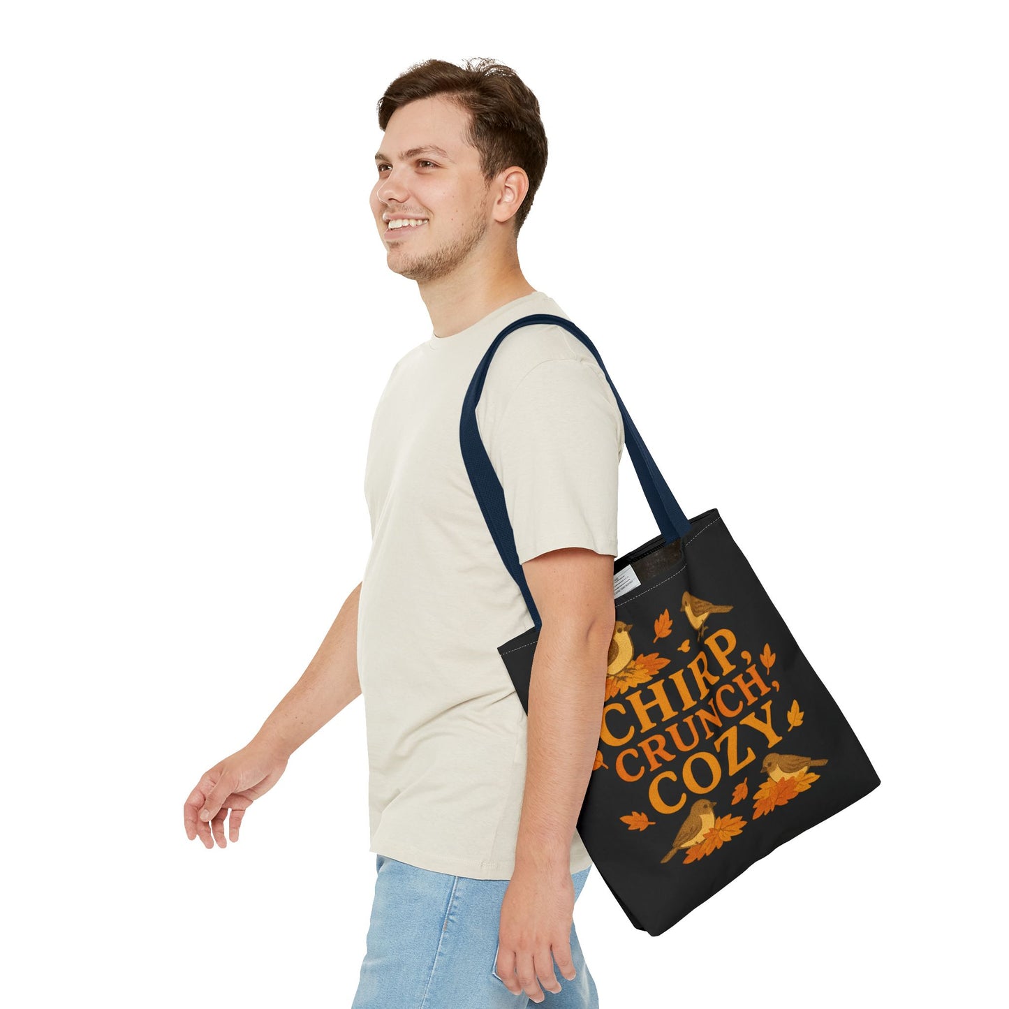 Chirp Crunch Cozy Autumn Themed Tote Bag