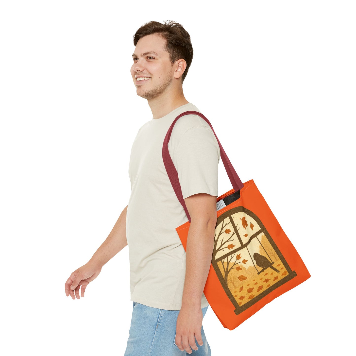 Bird In The Window Autumn Themed Tote Bag