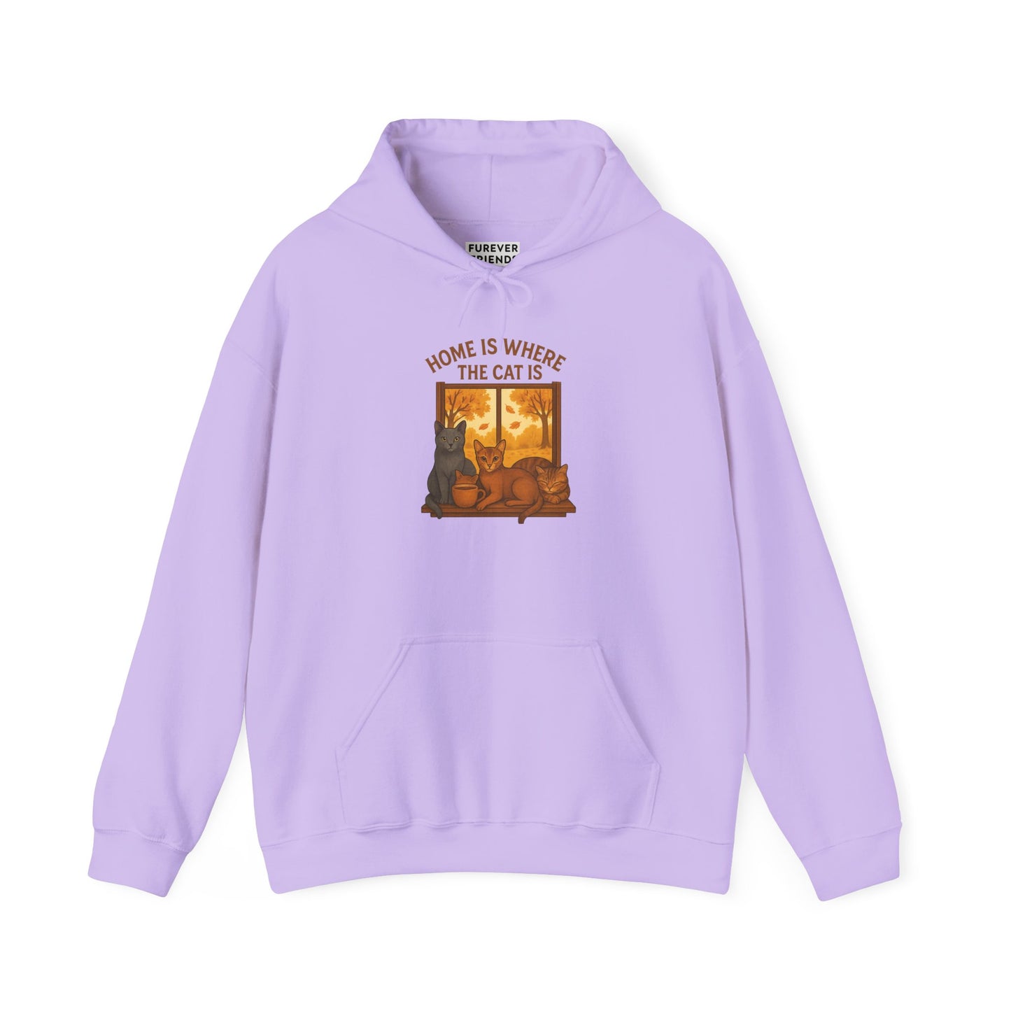 Cat Lover Hooded Sweatshirt - Russian Blue, Abyssinian, Tabby Kitties on Windowsill