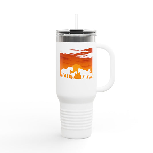 Horses on the Horizon Autumn Themed Travel Mug