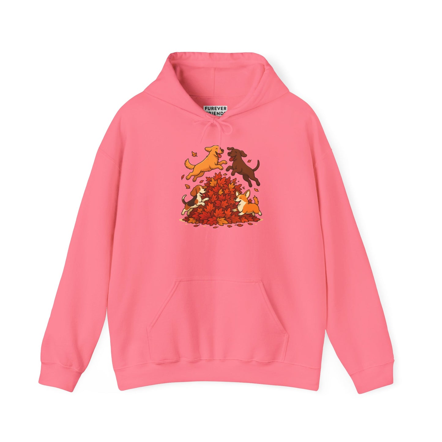 Leaf Pile Fun With Dogs Autumn Themed Hoodie