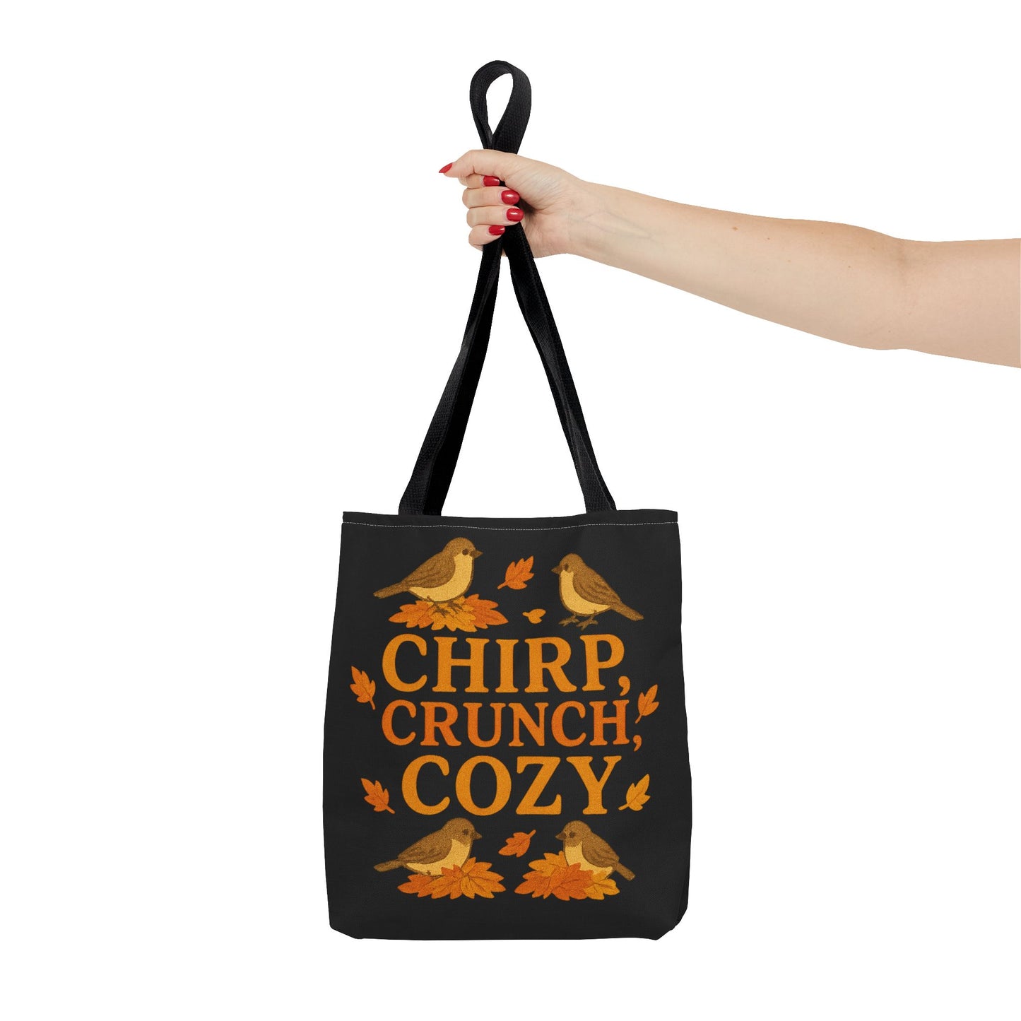 Chirp Crunch Cozy Autumn Themed Tote Bag