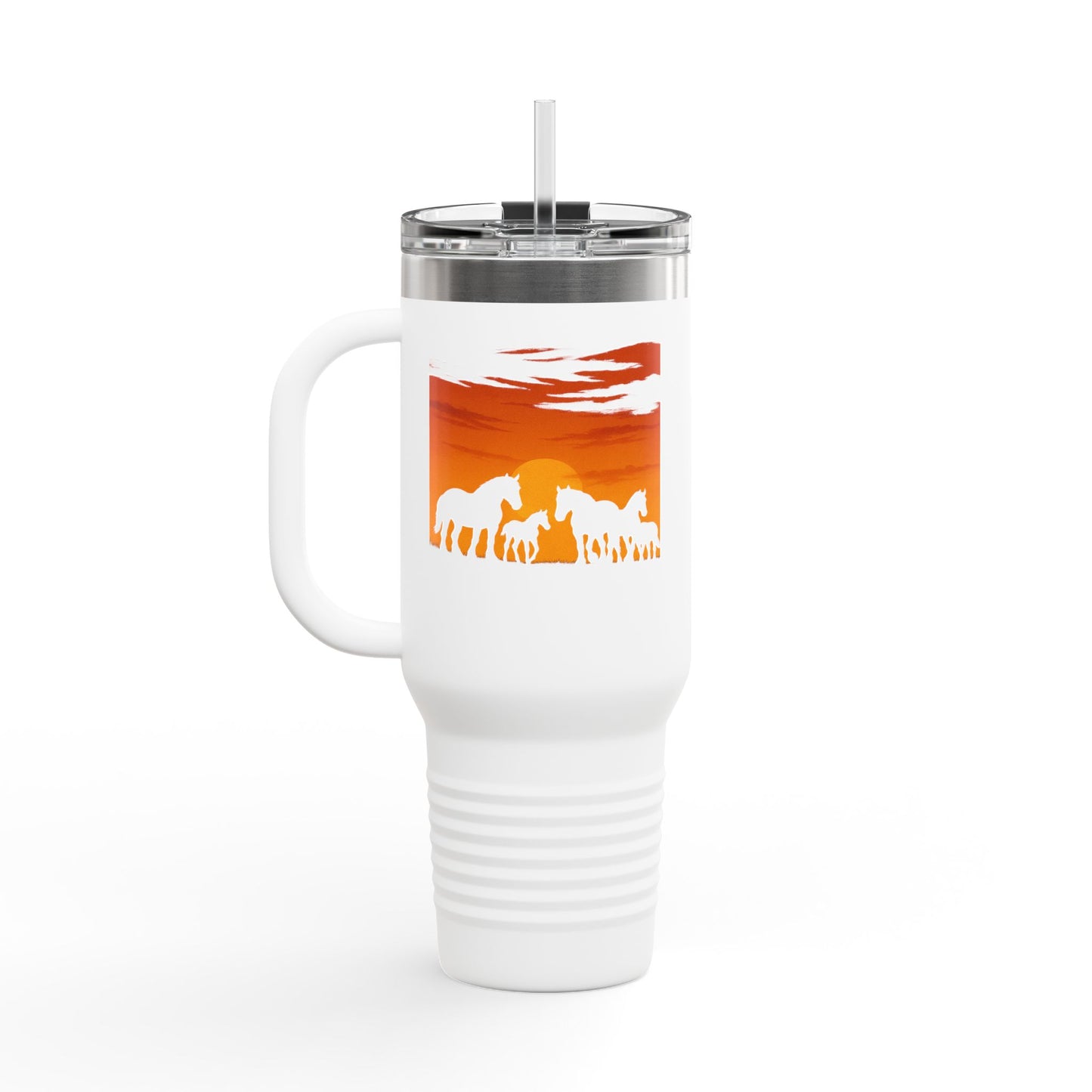 Horses on the Horizon Autumn Themed Travel Mug