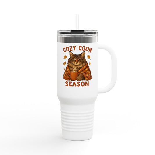 Cozy Coon Season Cat Travel Mug