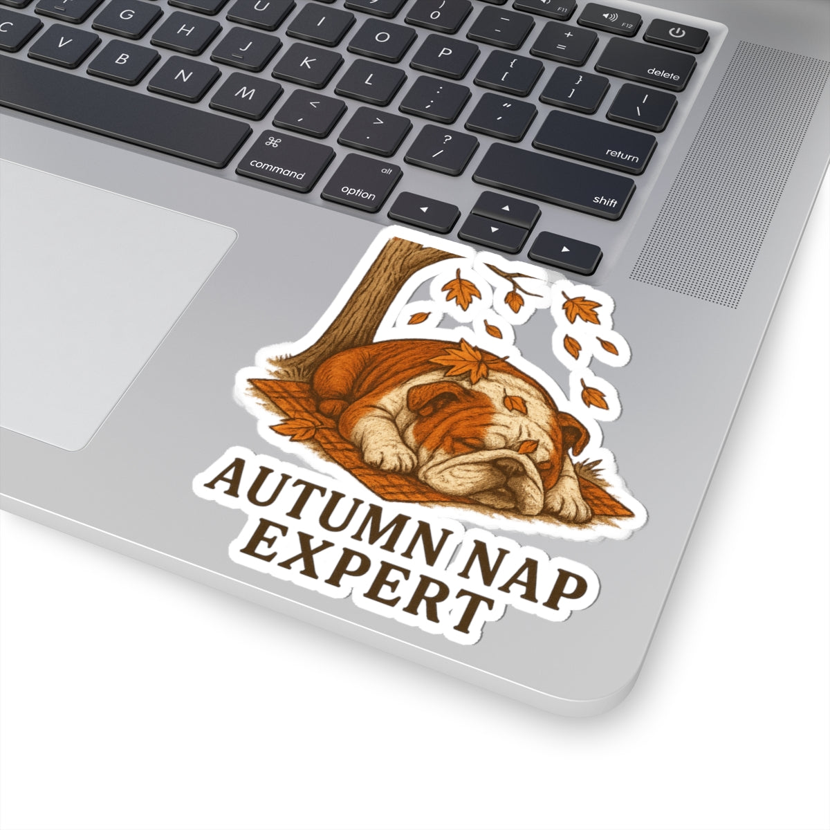 Autumn Nap Expert Bulldog Sticker | Perfect for Pet Lovers, Laptop Decor, Gift for Autumn, Fall Decor, Cute Dog Gifts