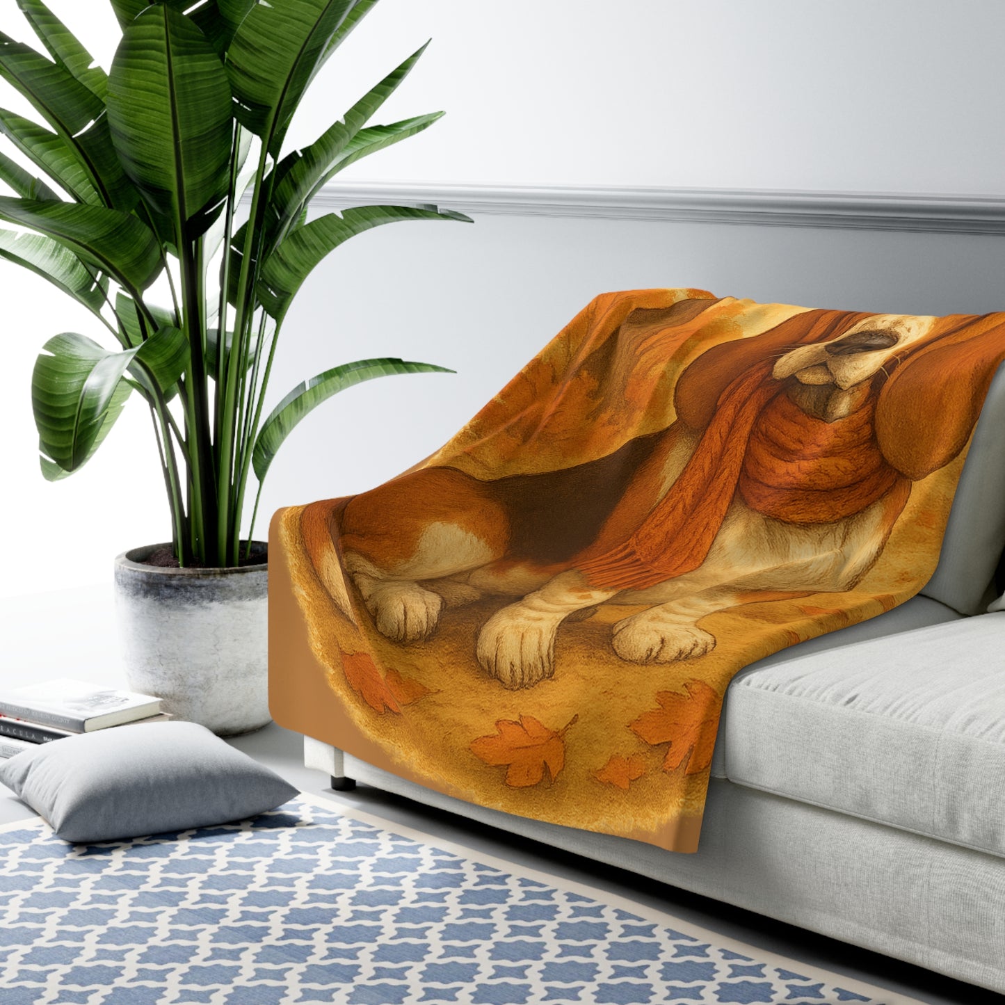 Basset Hound Sherpa Fleece Blanket