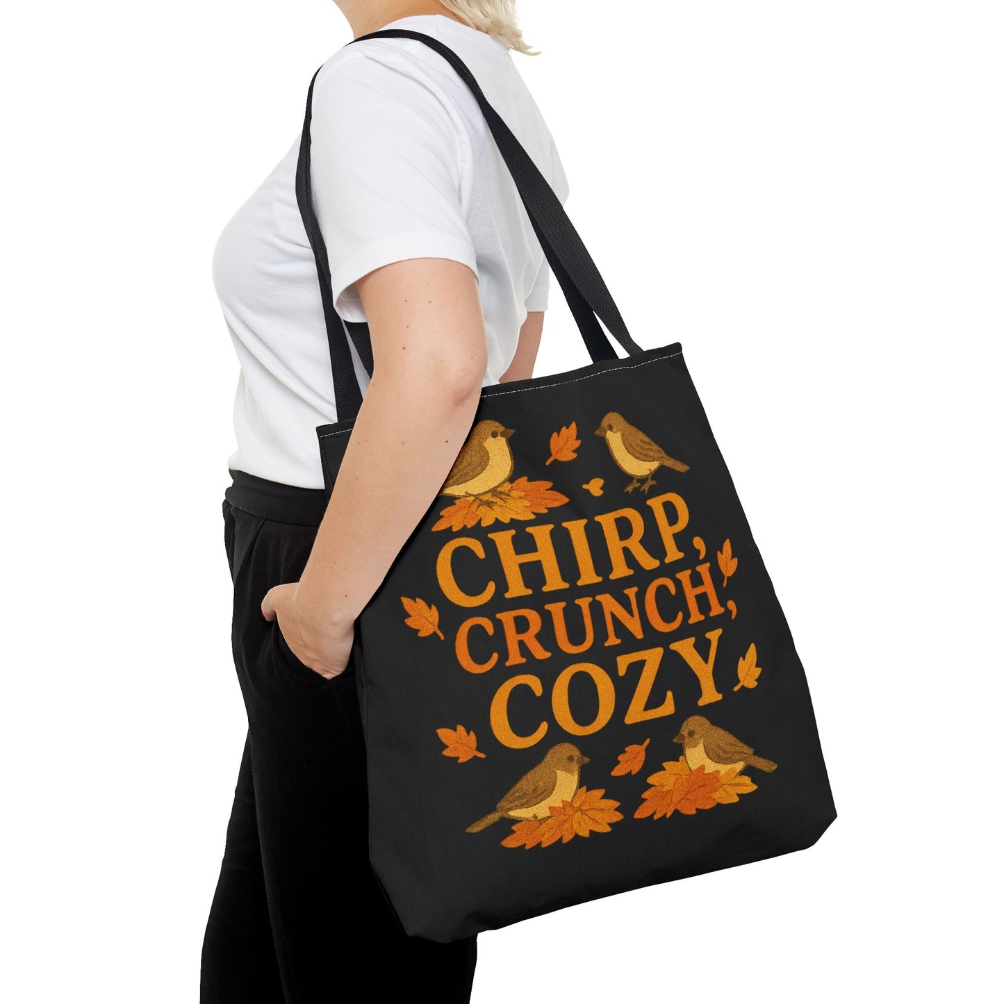 Chirp Crunch Cozy Autumn Themed Tote Bag