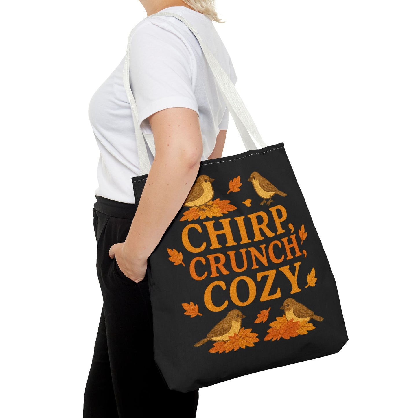 Chirp Crunch Cozy Autumn Themed Tote Bag