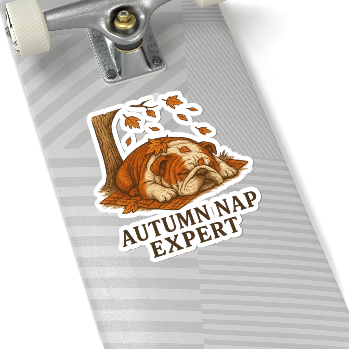 Autumn Nap Expert Bulldog Sticker | Perfect for Pet Lovers, Laptop Decor, Gift for Autumn, Fall Decor, Cute Dog Gifts