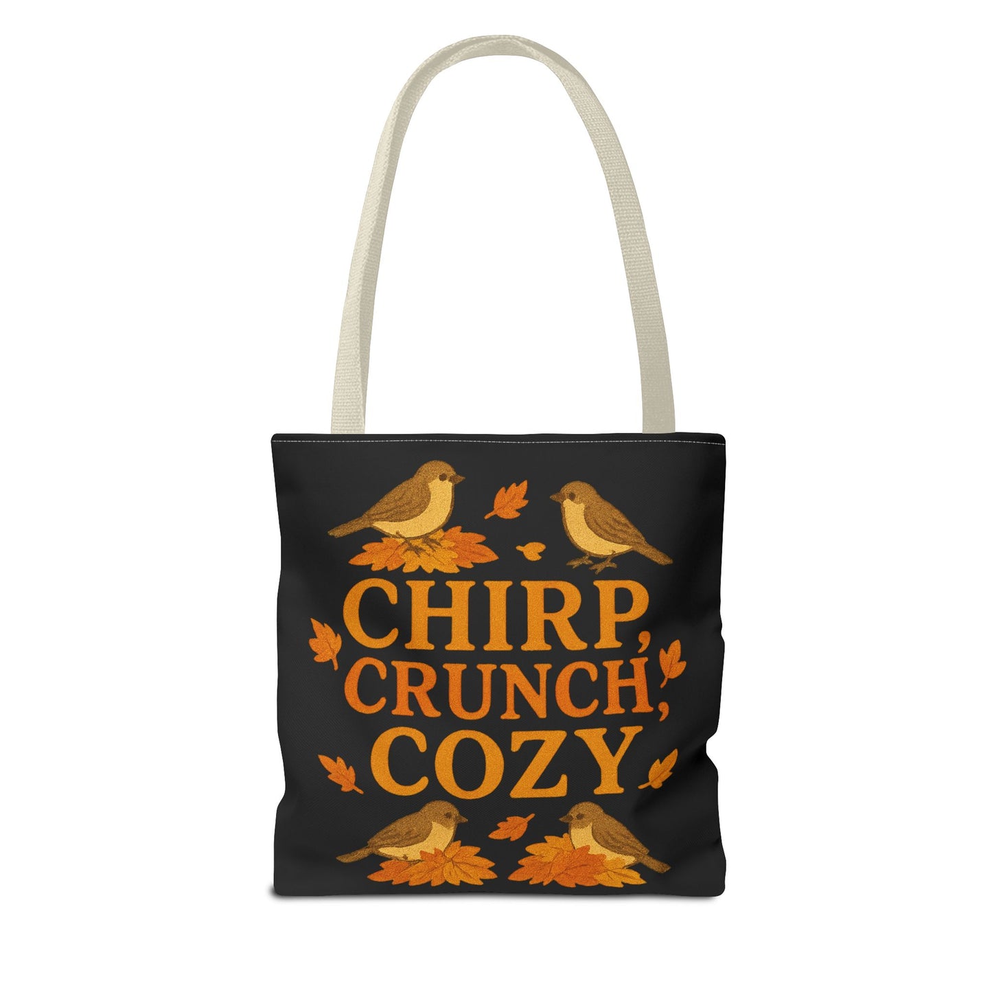 Chirp Crunch Cozy Autumn Themed Tote Bag