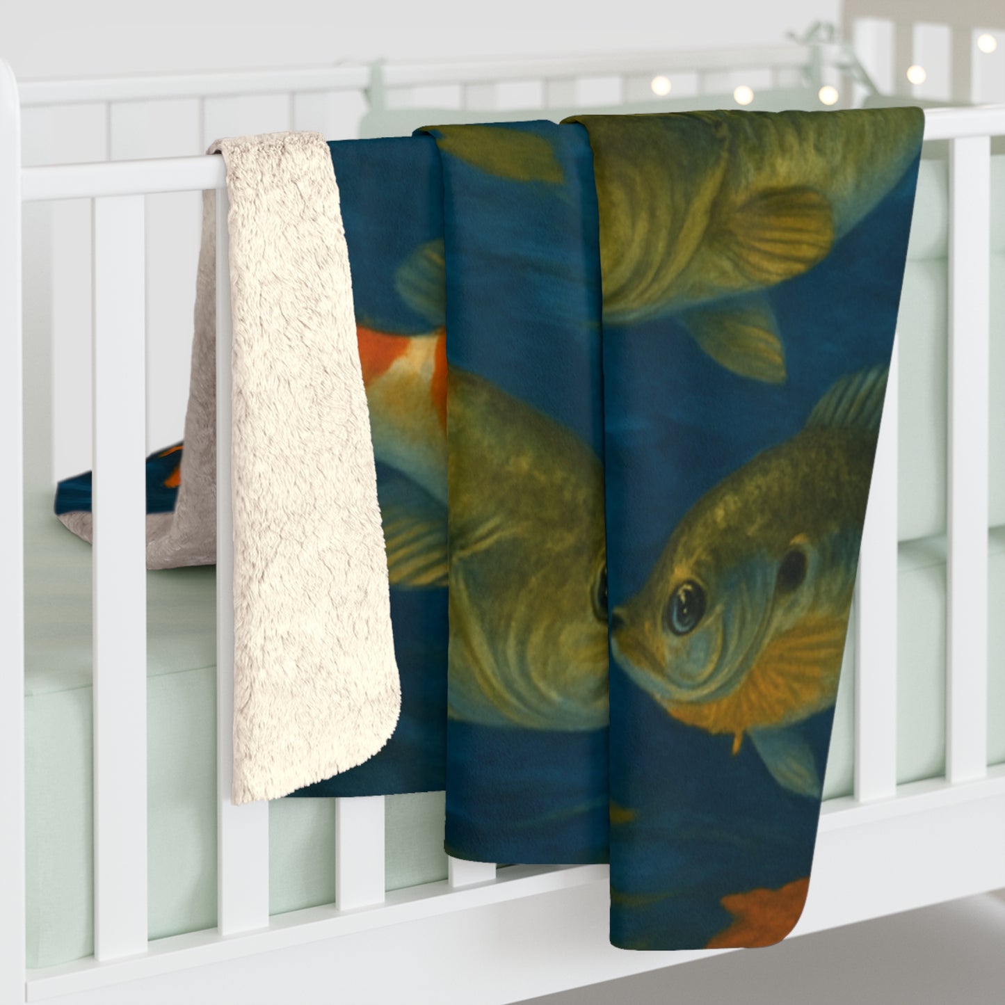 Fall Fish Sherpa Fleece Blanket