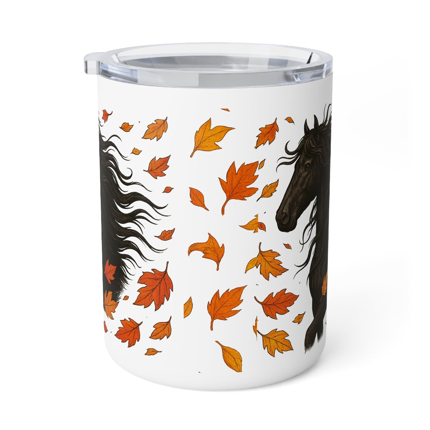 Black Horse Autumn Themed Insulated Coffee Mug