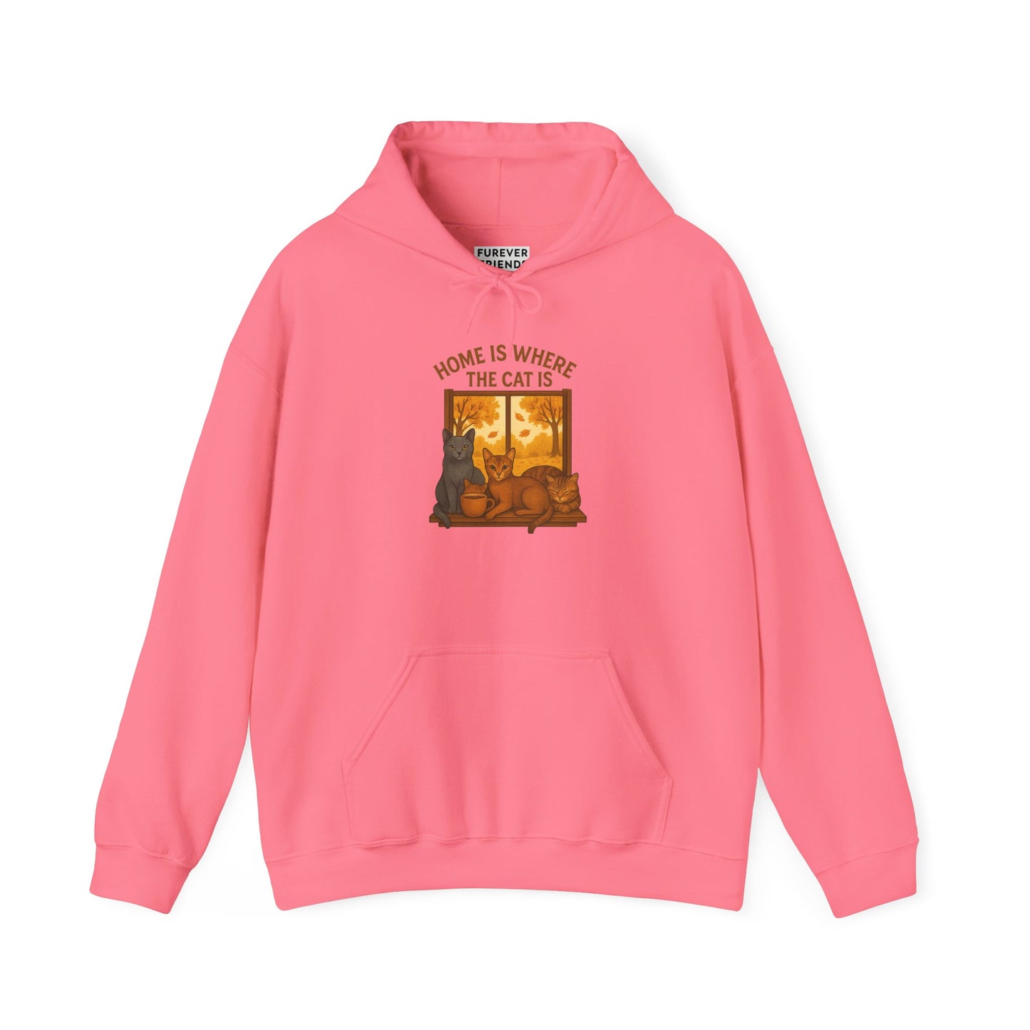 Cat Lover Hooded Sweatshirt - Russian Blue, Abyssinian, Tabby Kitties on Windowsill