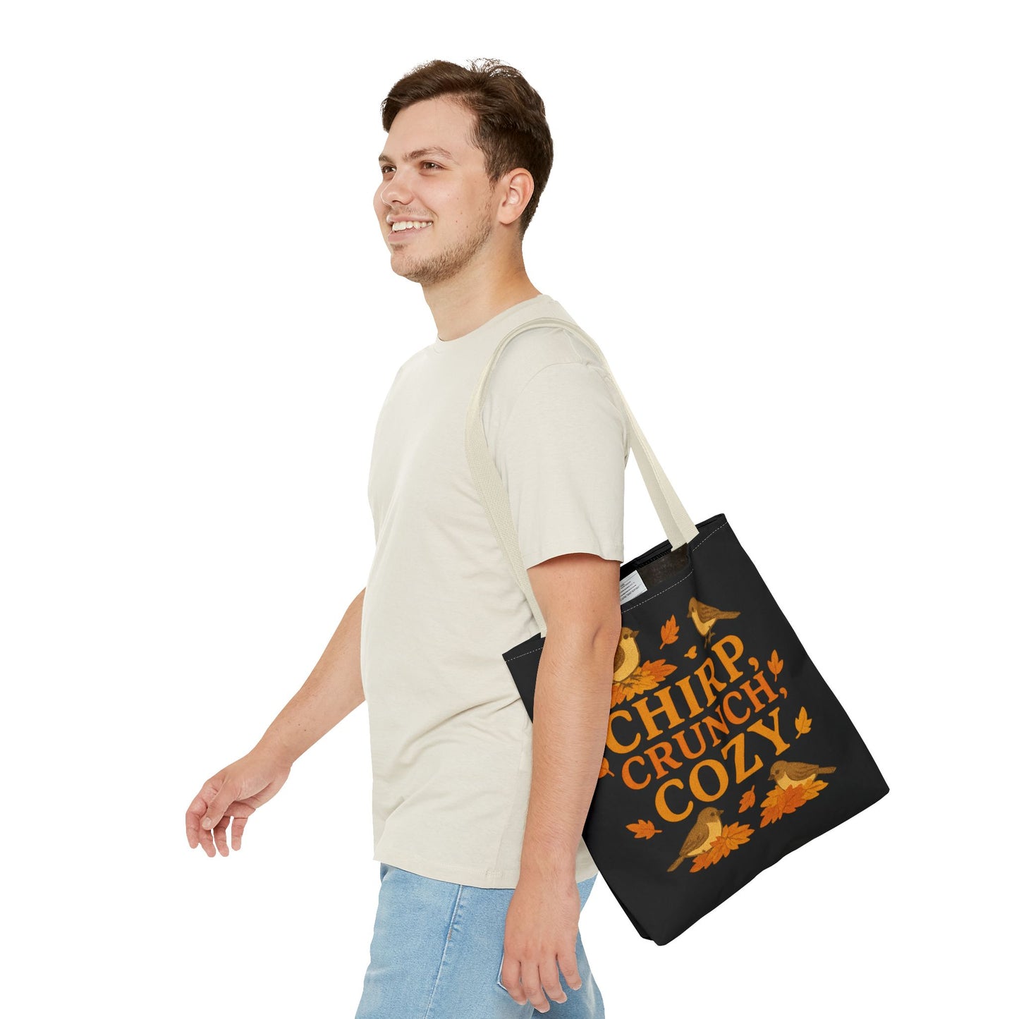 Chirp Crunch Cozy Autumn Themed Tote Bag