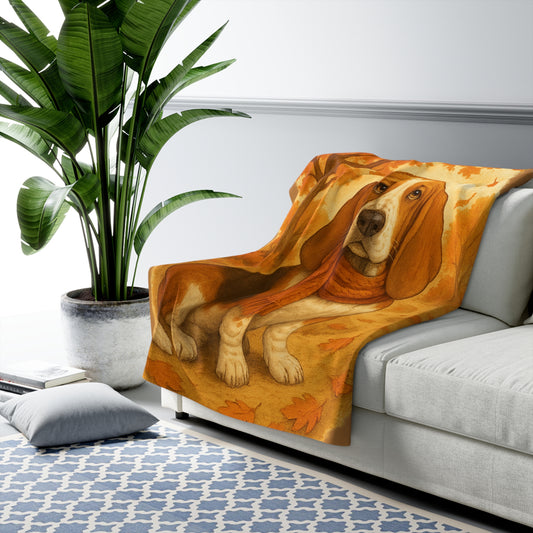 Basset Hound Sherpa Fleece Blanket