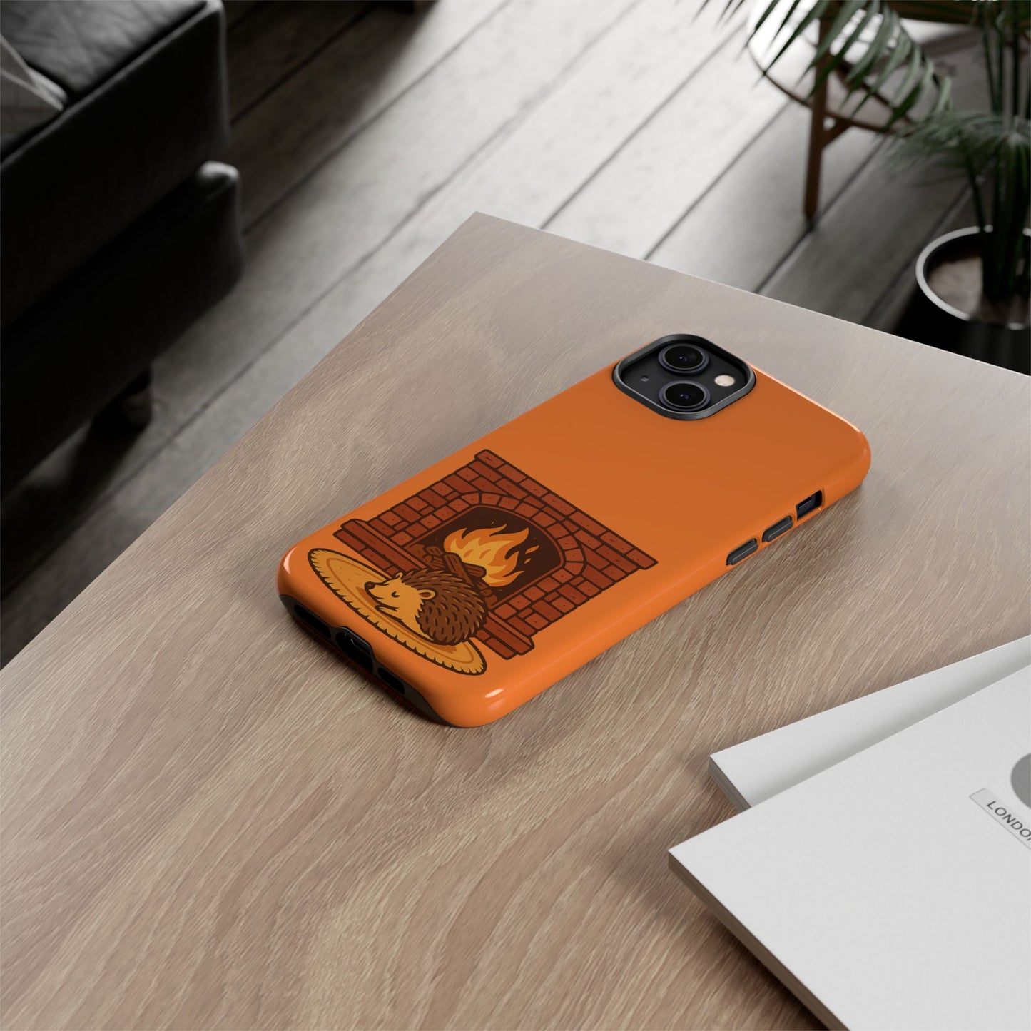 Fireside Spines Cozy Autumn Hedgehog Phone Case
