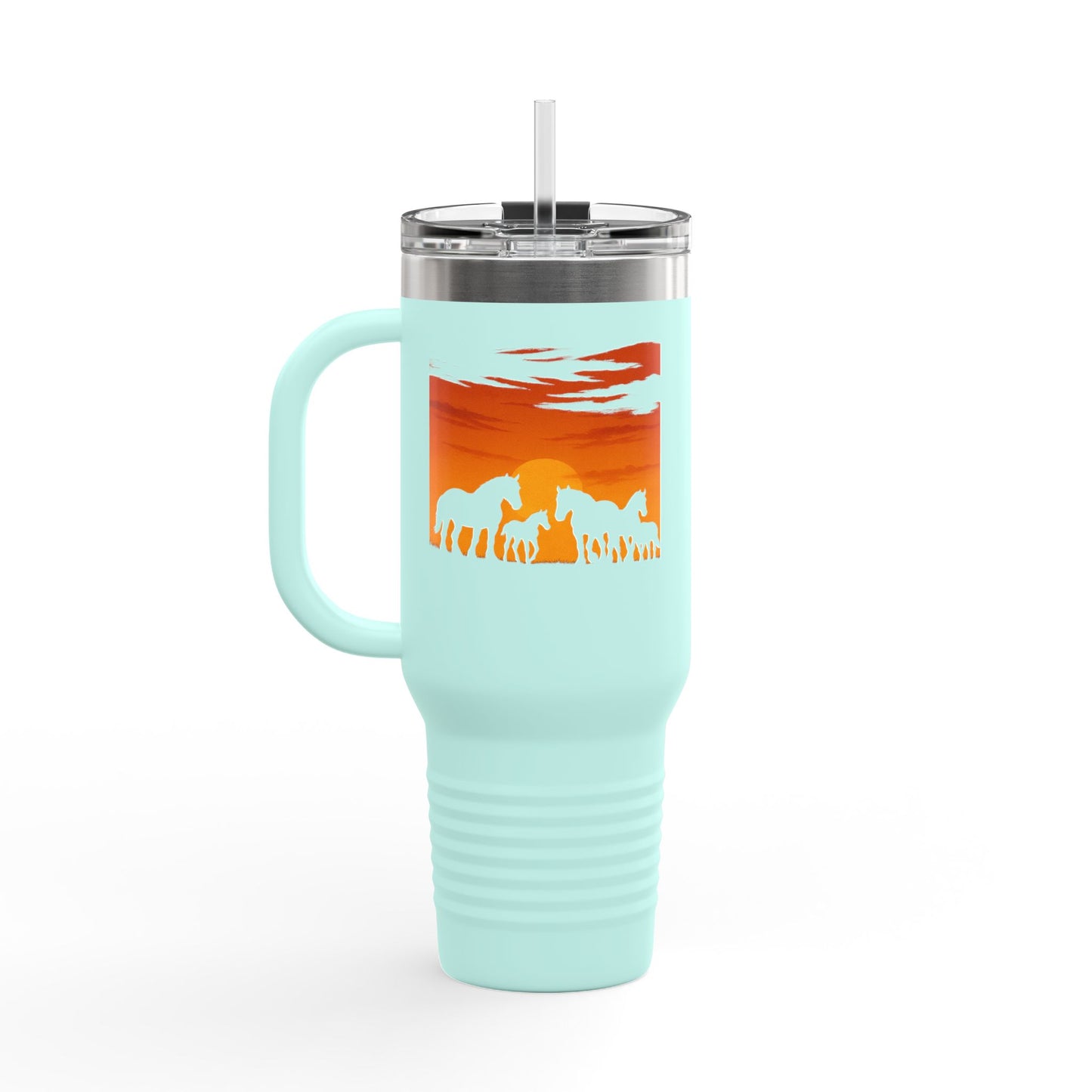 Horses on the Horizon Autumn Themed Travel Mug