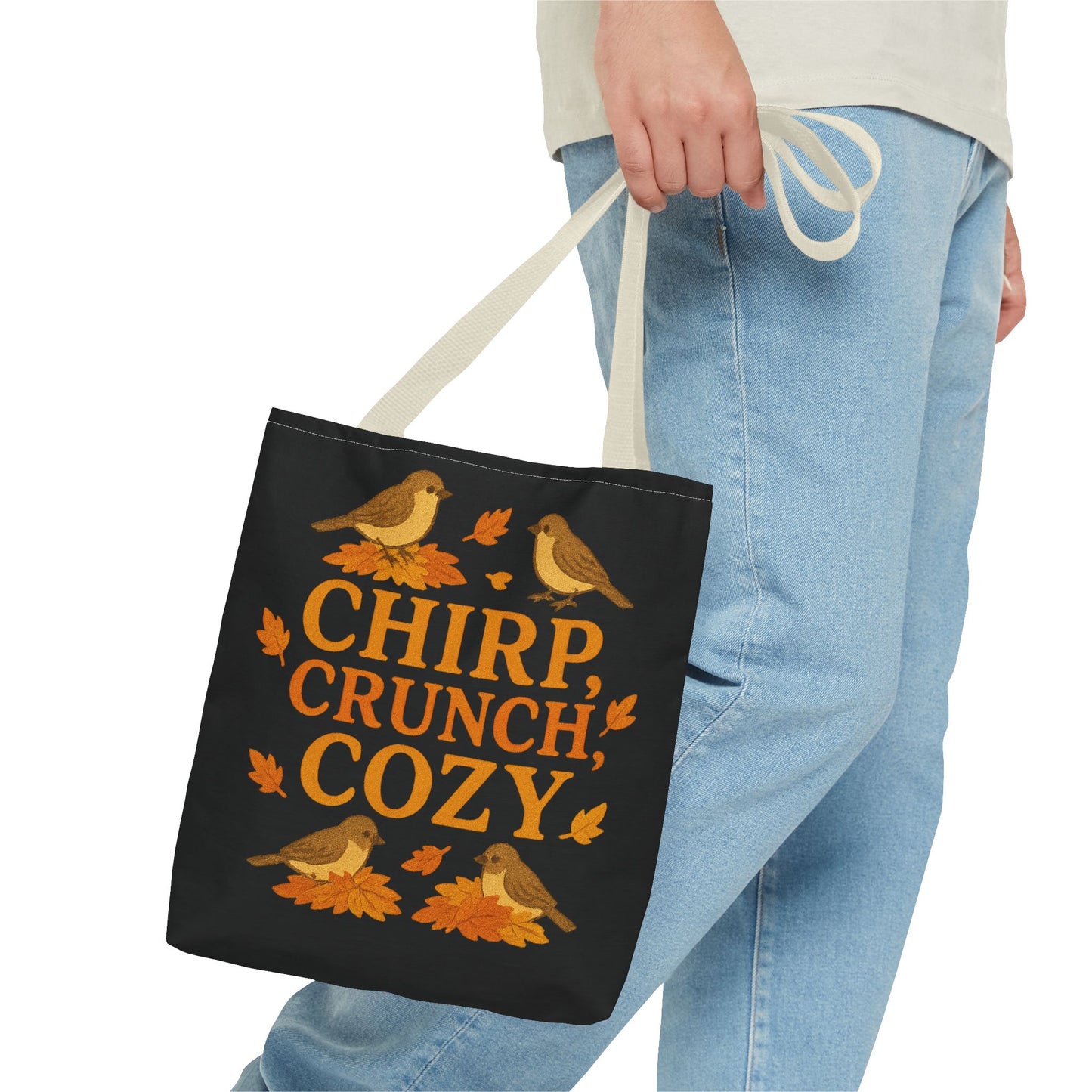 Chirp Crunch Cozy Autumn Themed Tote Bag