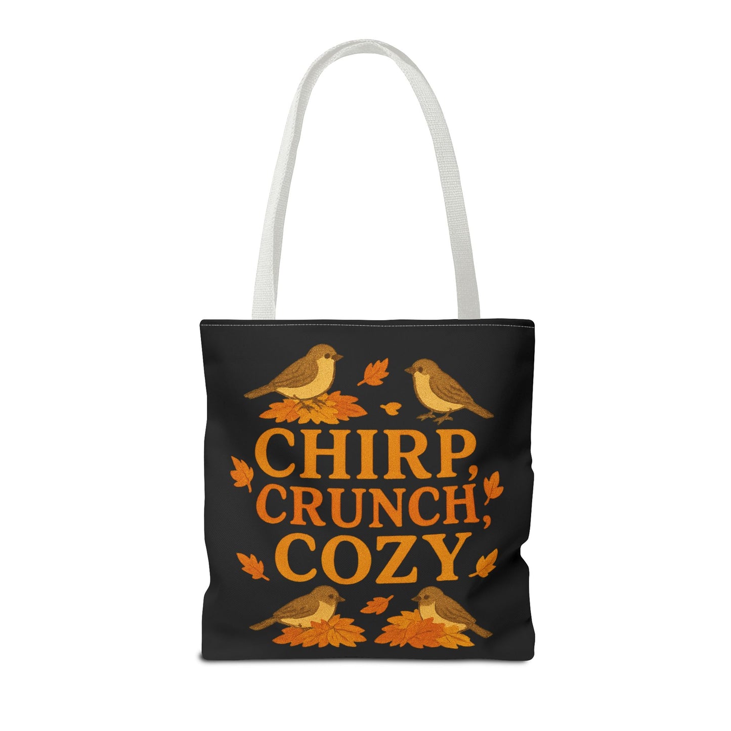 Chirp Crunch Cozy Autumn Themed Tote Bag