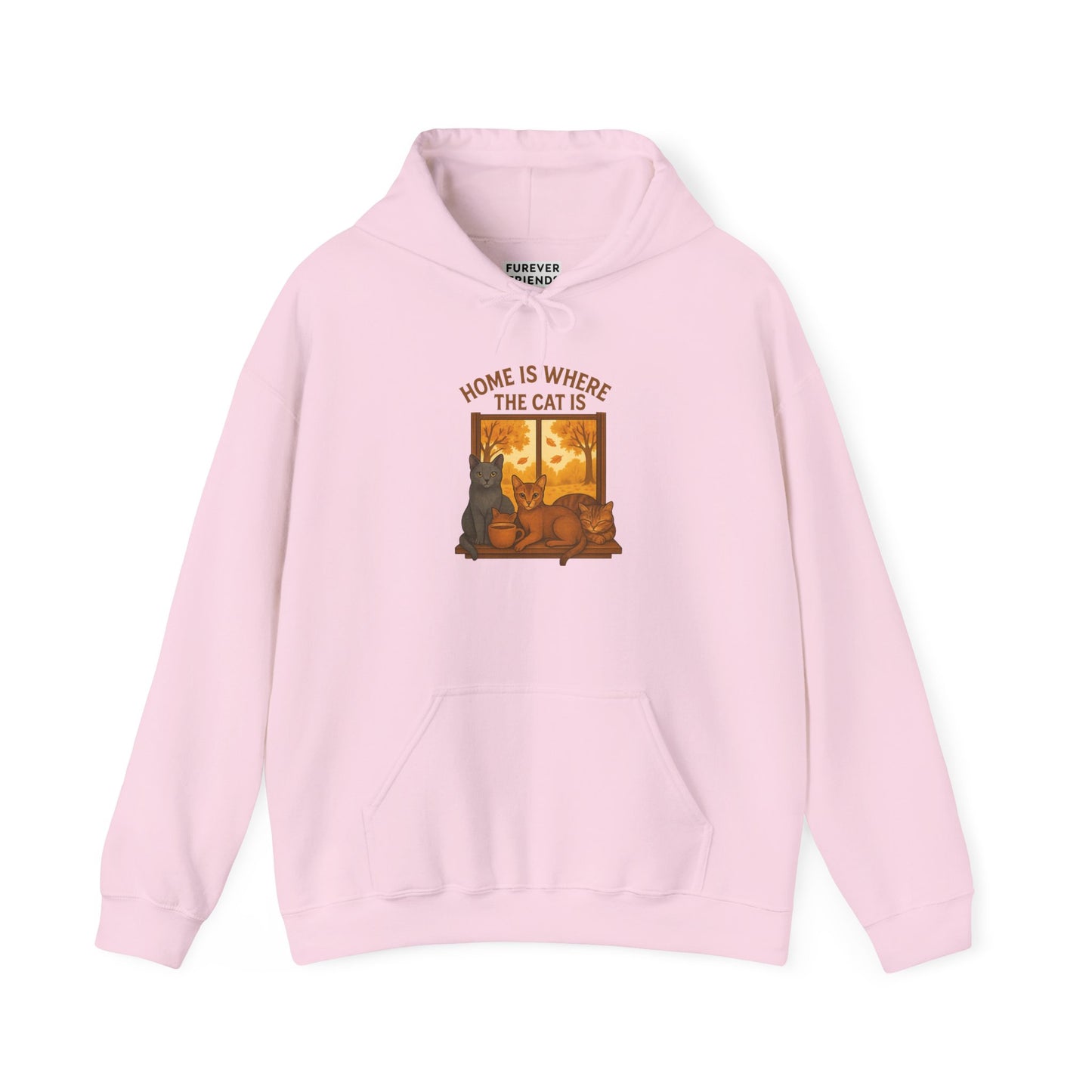 Cat Lover Hooded Sweatshirt - Russian Blue, Abyssinian, Tabby Kitties on Windowsill