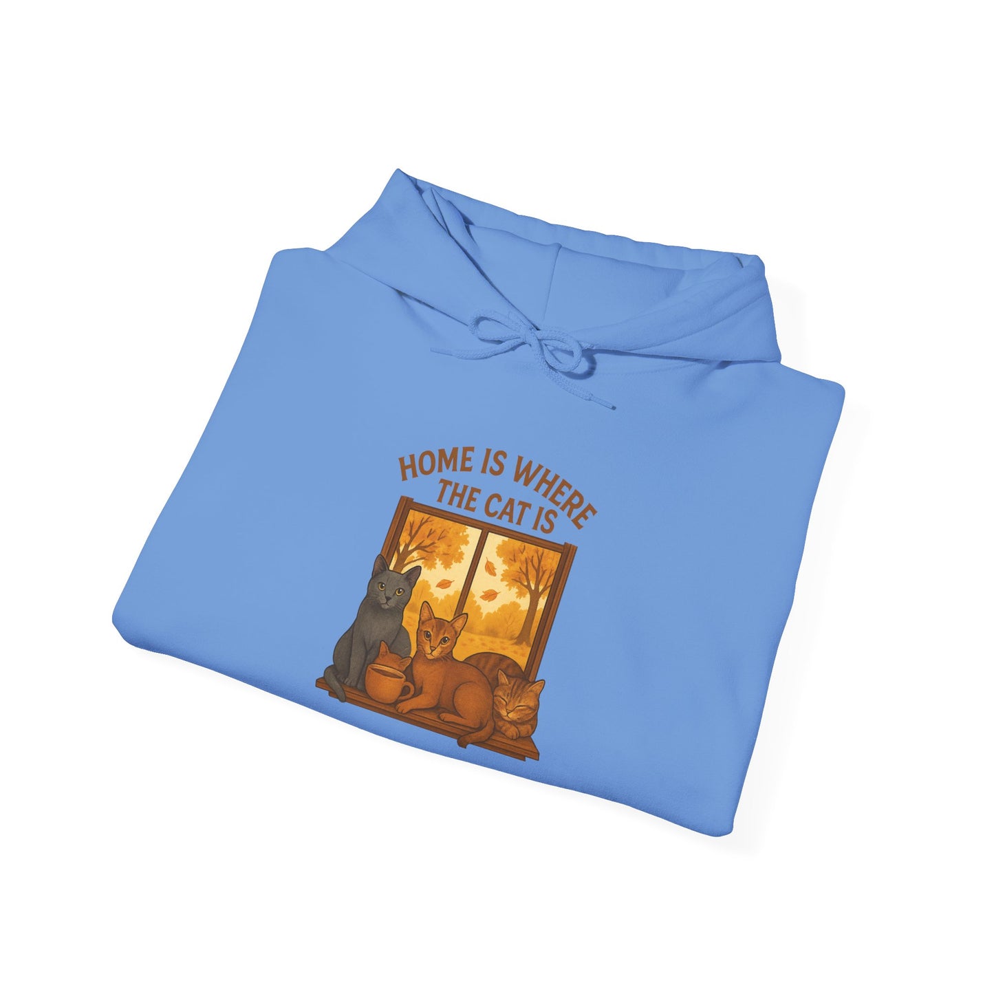 Cat Lover Hooded Sweatshirt - Russian Blue, Abyssinian, Tabby Kitties on Windowsill