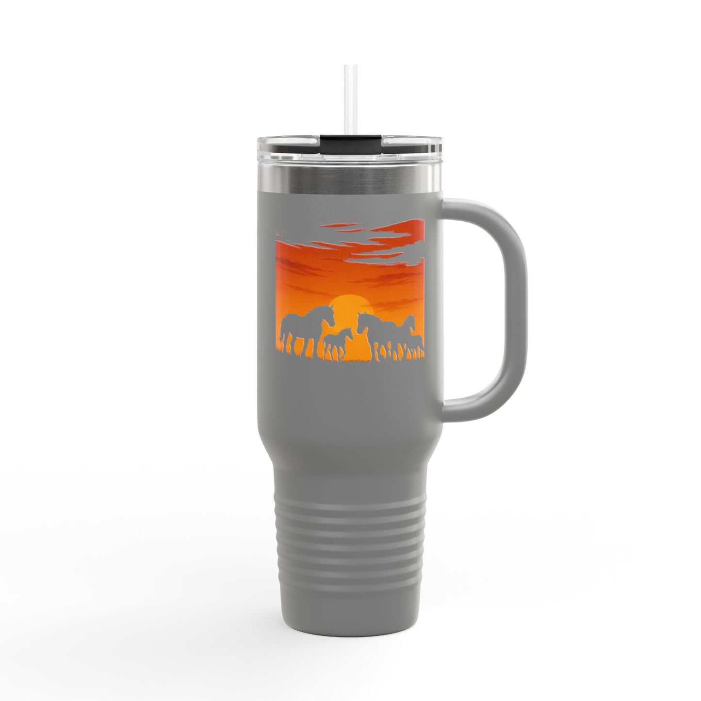 Horses on the Horizon Autumn Themed Travel Mug