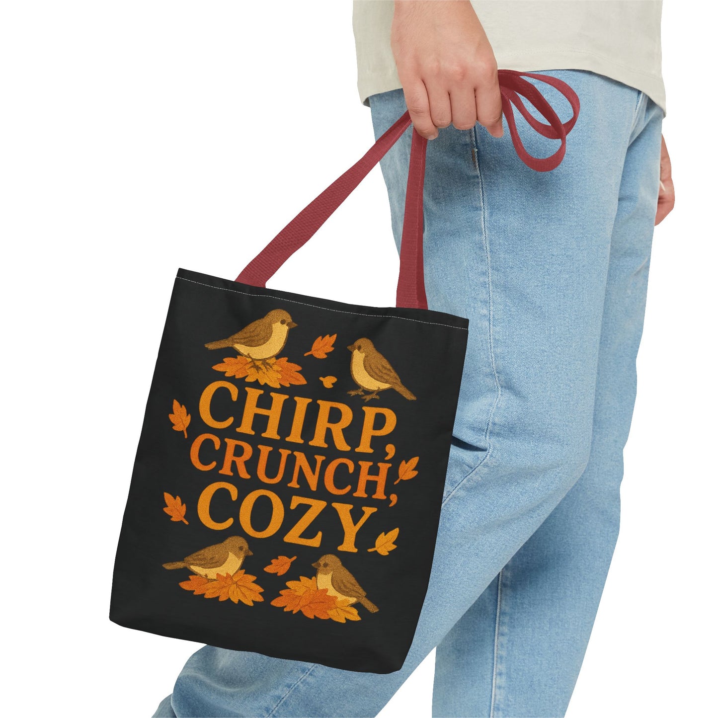 Chirp Crunch Cozy Autumn Themed Tote Bag