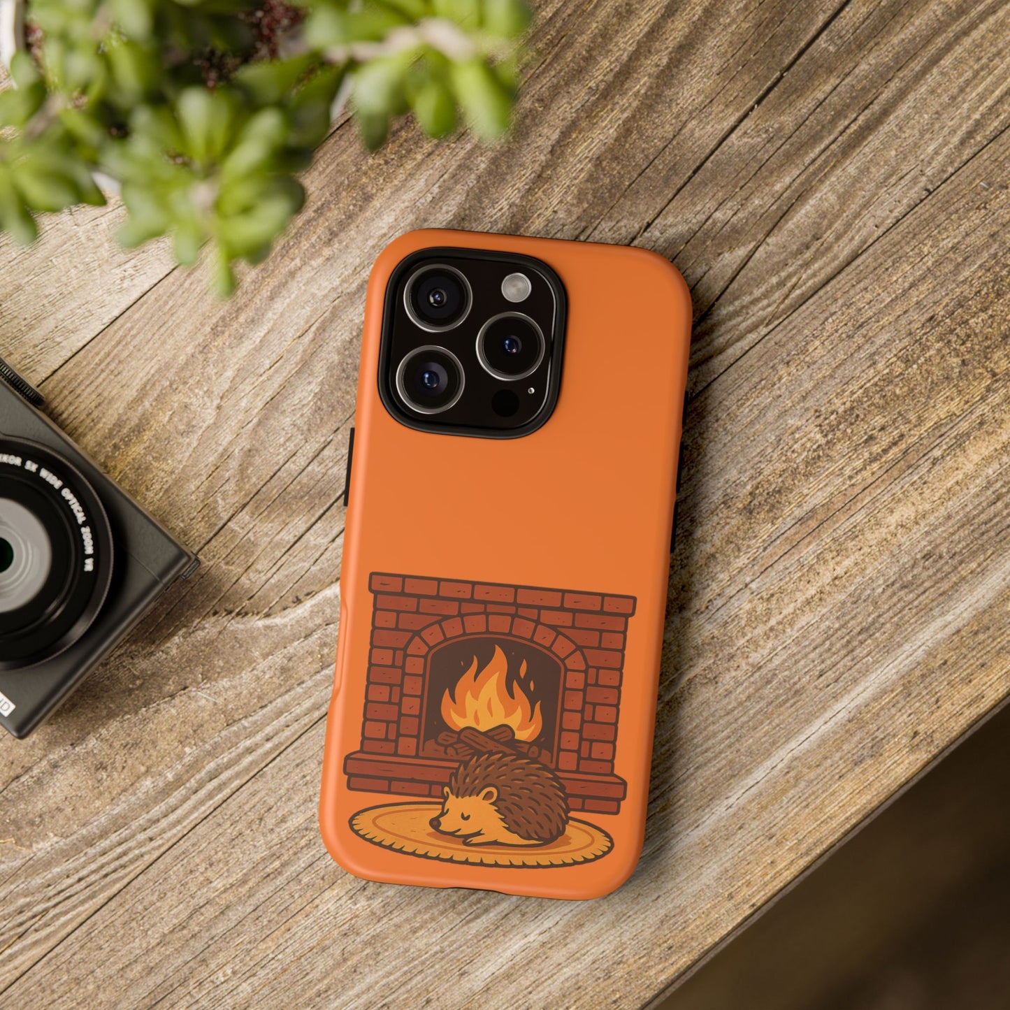 Fireside Spines Cozy Autumn Hedgehog Phone Case