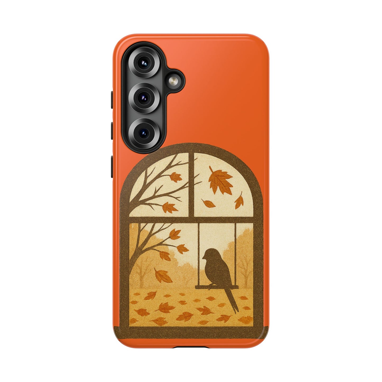 Bird In The Window Autumn Themed Phone Case