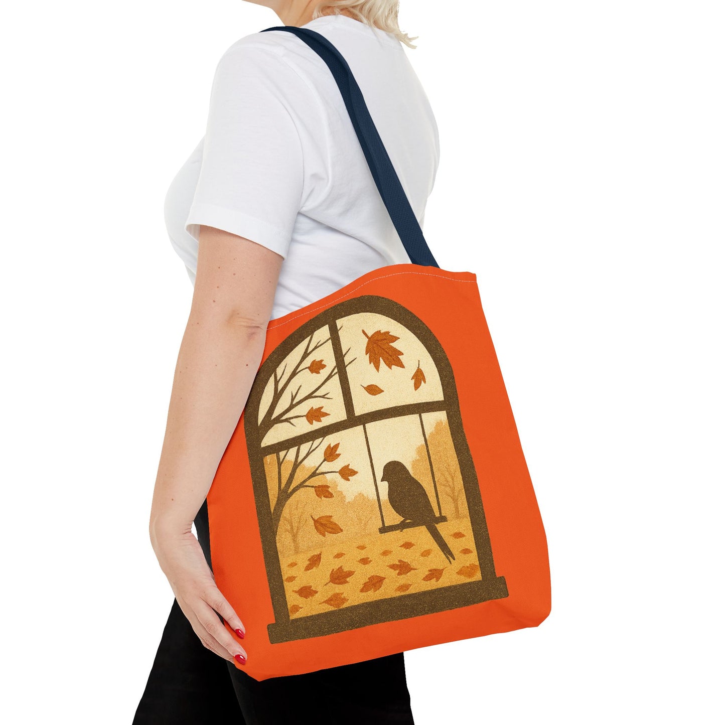 Bird In The Window Autumn Themed Tote Bag
