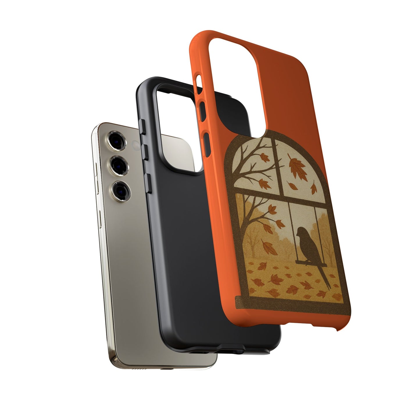 Bird In The Window Autumn Themed Phone Case