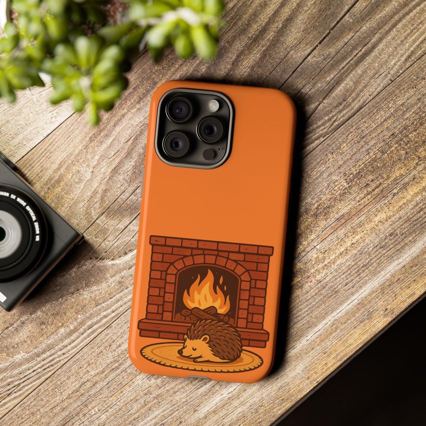 Fireside Spines Cozy Autumn Hedgehog Phone Case