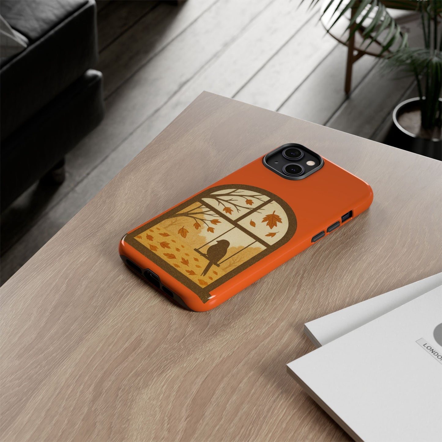 Bird In The Window Autumn Themed Phone Case