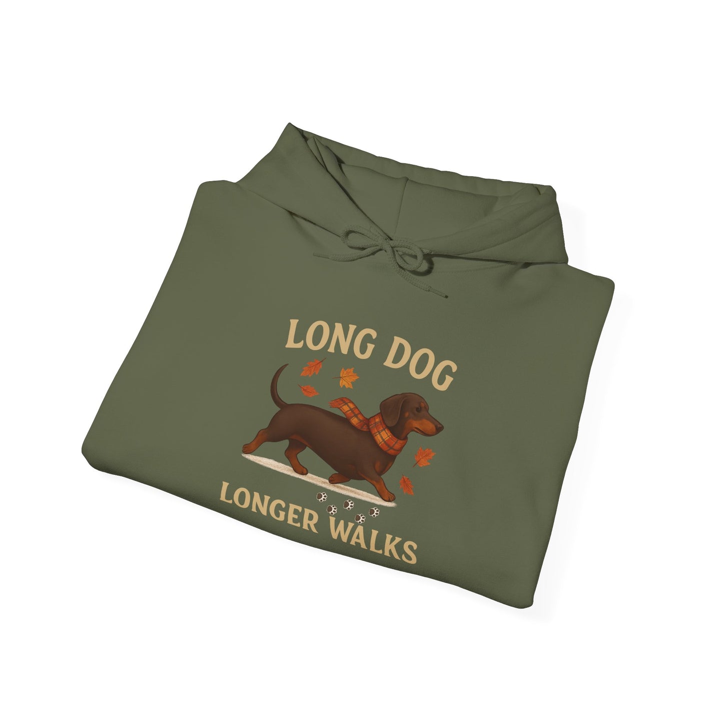 Long Dog Longer Walks Autumn Themed Hoodie