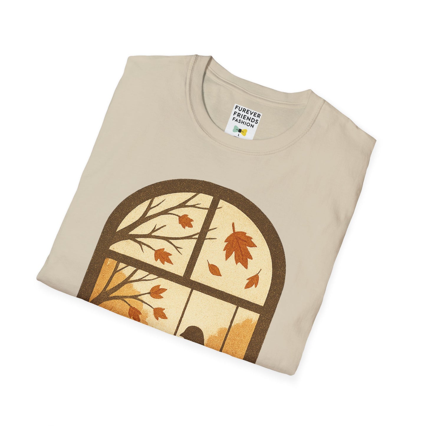 Bird In The Window Autumn Themed Tee