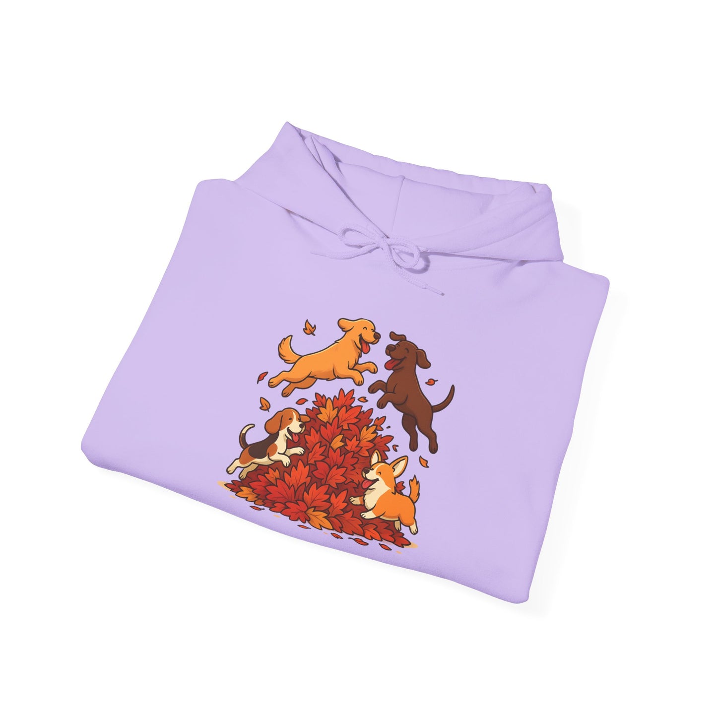 Leaf Pile Fun With Dogs Autumn Themed Hoodie
