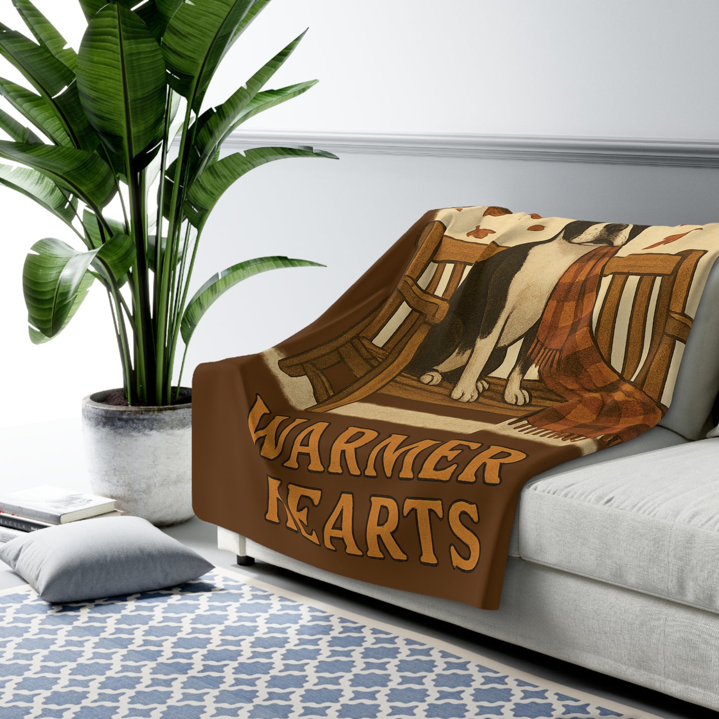 Crisp Air Warmer Hearts Sherpa Fleece Blanket