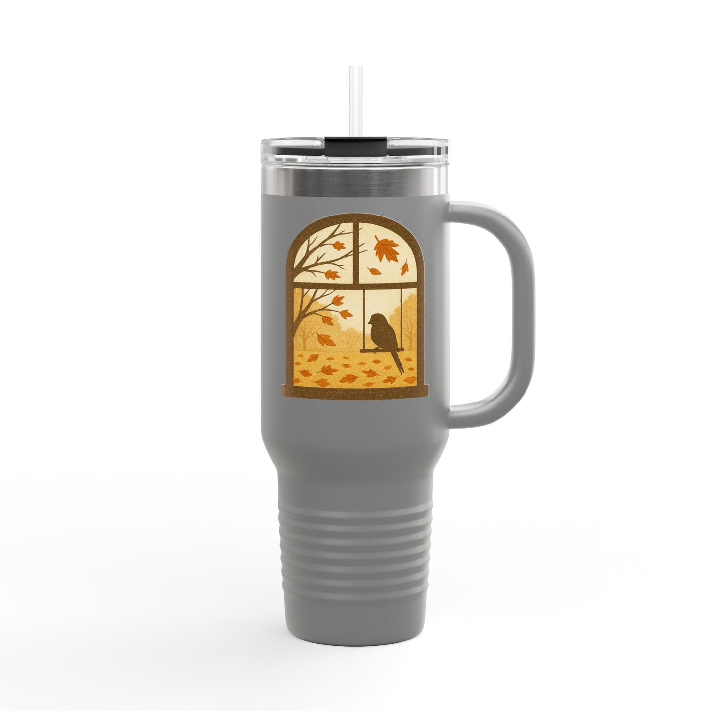 Bird In The Window Autumn Themed Travel Mug