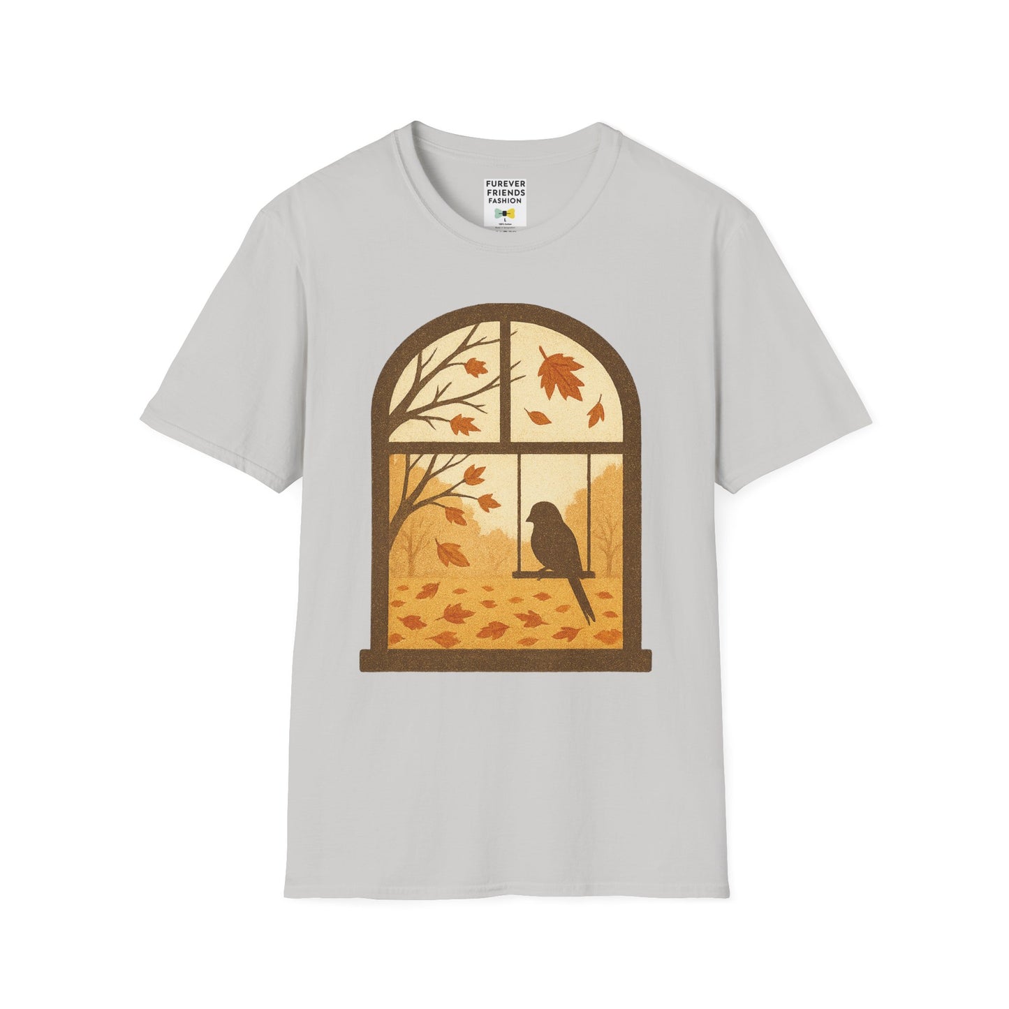 Bird In The Window Autumn Themed Tee