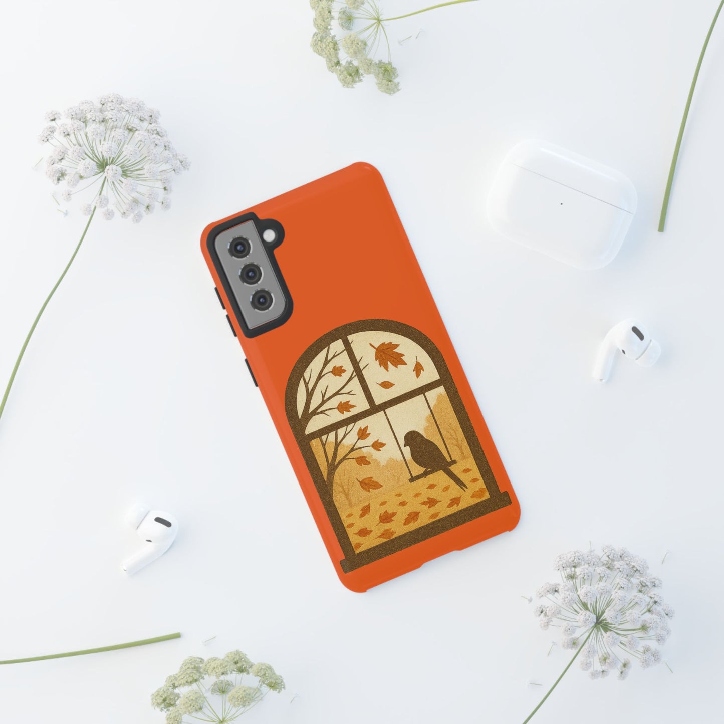 Bird In The Window Autumn Themed Phone Case
