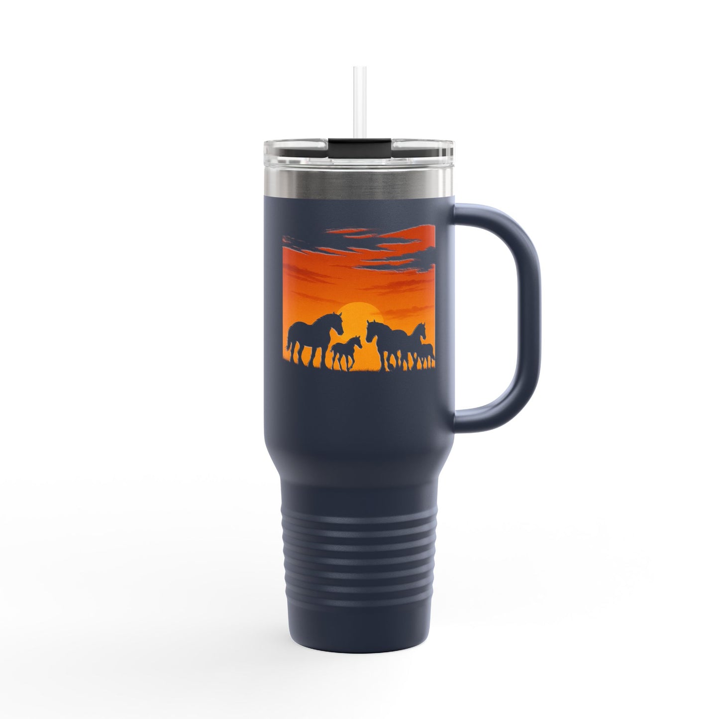 Horses on the Horizon Autumn Themed Travel Mug