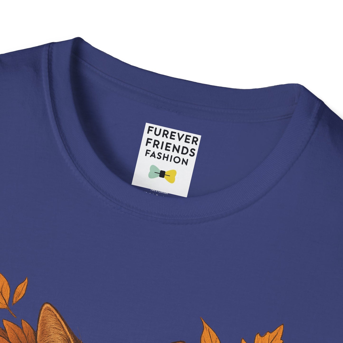 Cat Heart Unisex T-Shirt with Leaves Design