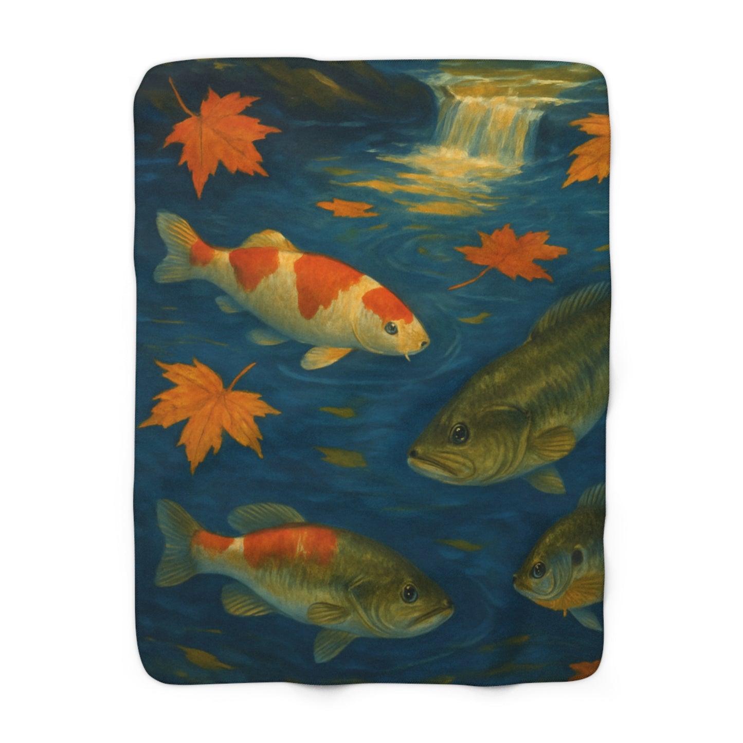 Fall Fish Sherpa Fleece Blanket