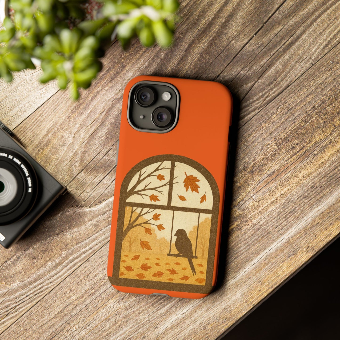 Bird In The Window Autumn Themed Phone Case