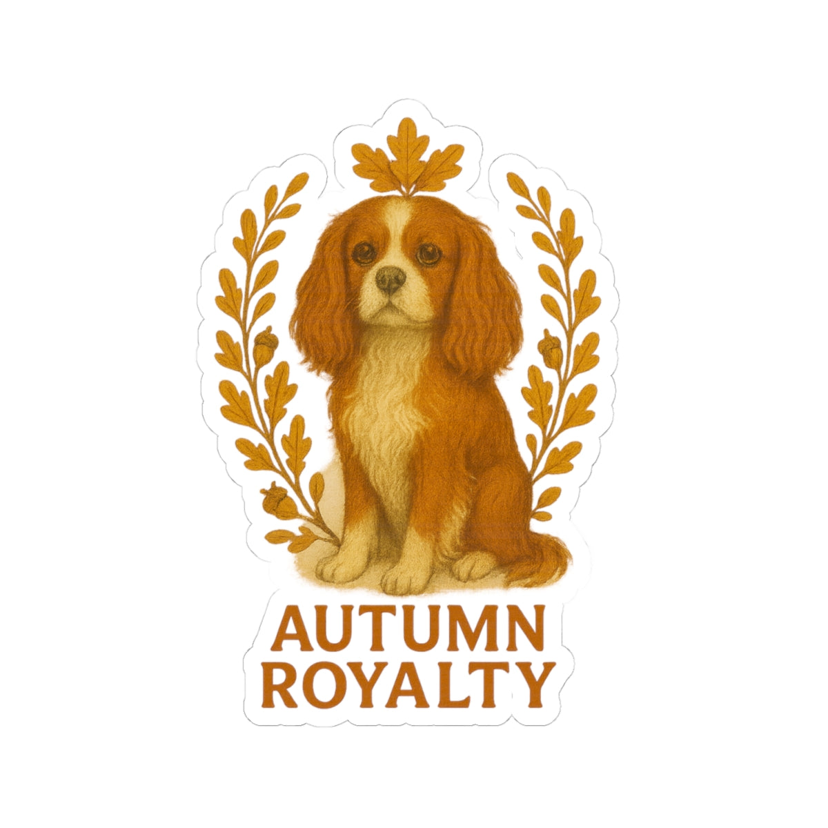 Autumn Royalty Cavalier Spaniel Dog Sticker