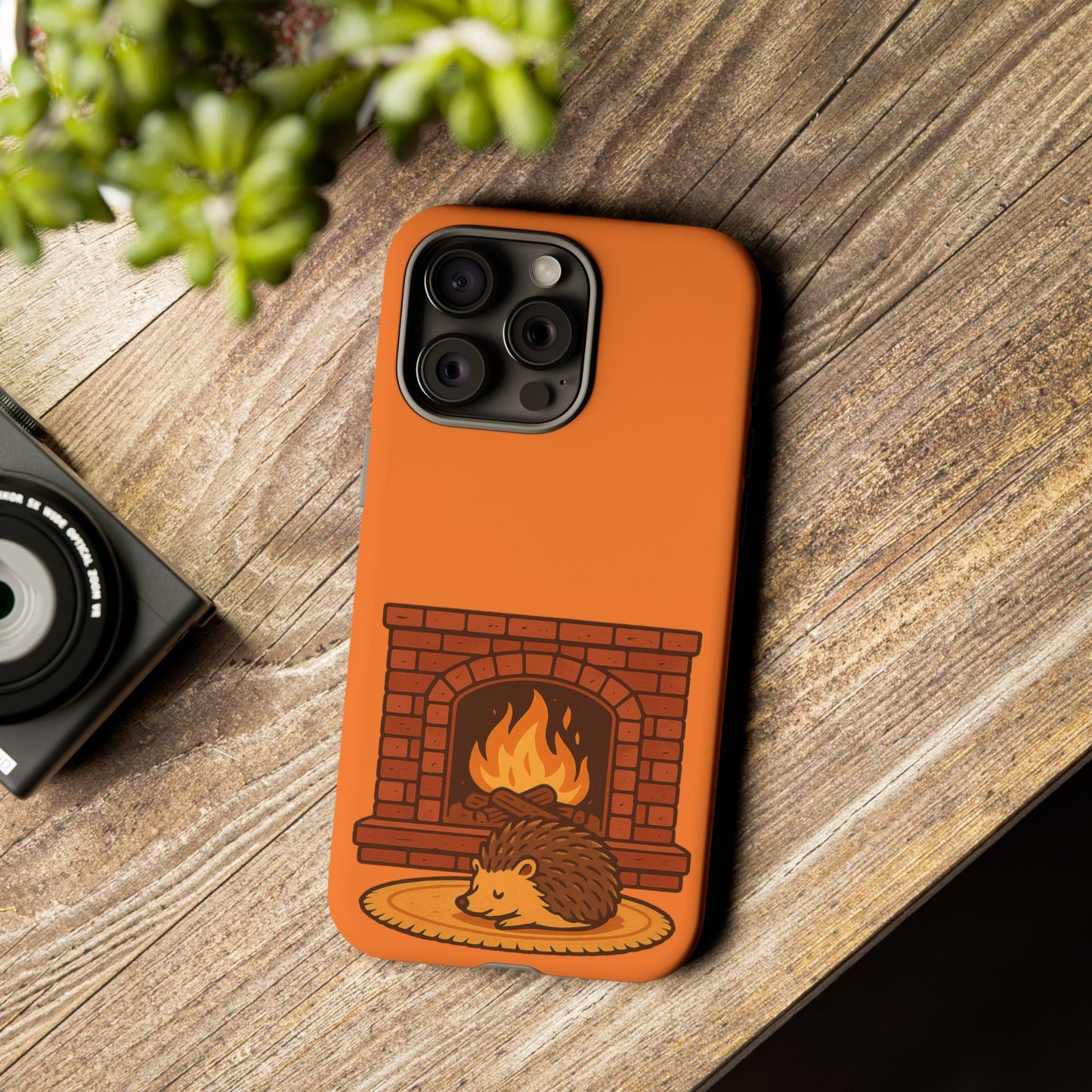 Fireside Spines Cozy Autumn Hedgehog Phone Case