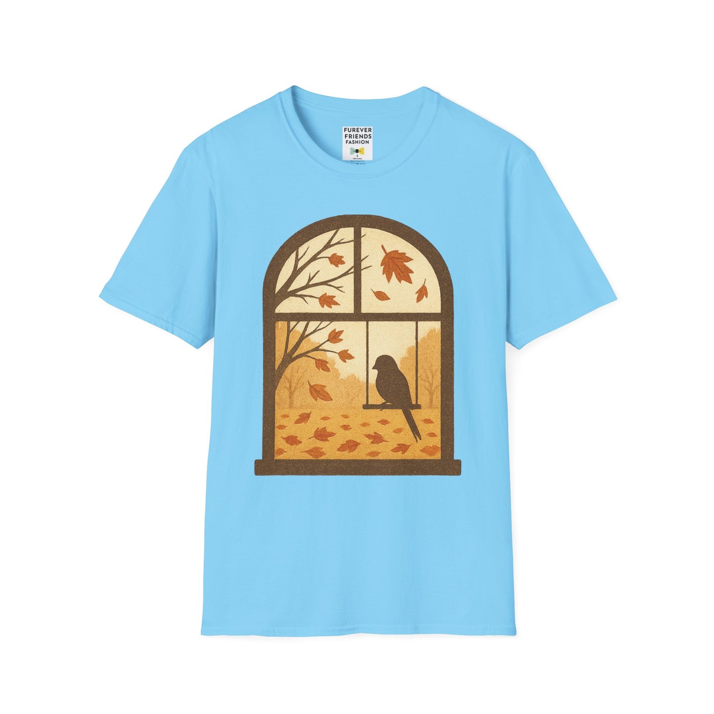 Bird In The Window Autumn Themed Tee