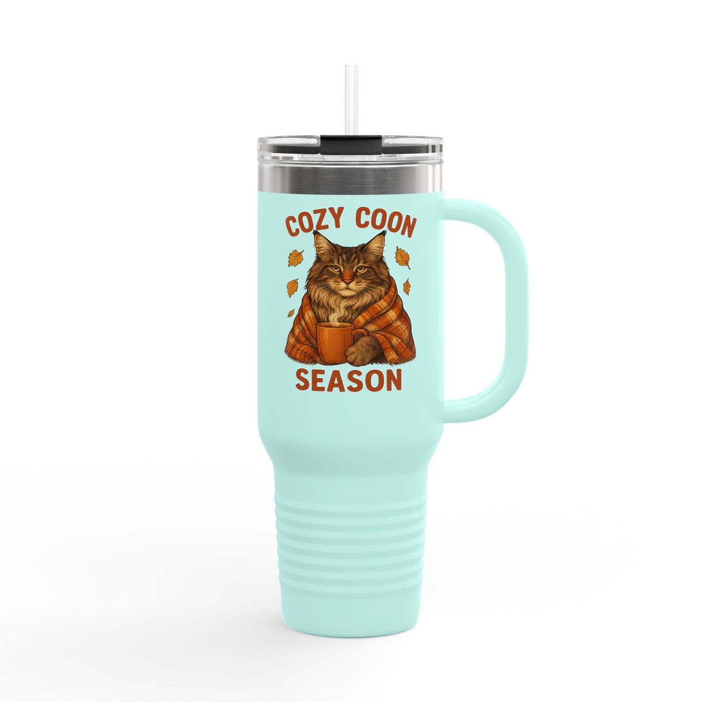 Cozy Coon Season Cat Travel Mug